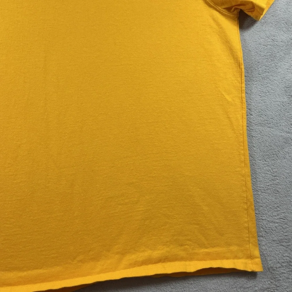 Champion Shirt Adult 2XL Yellow Spell Out Graphic Tee Short Sleeve READ - Picture 6 of 14